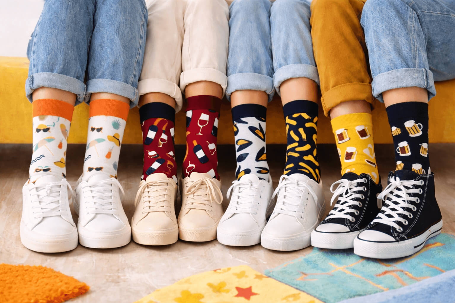 Plusieurs chaussettes rigolotes