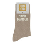 chaussettes à paillettes Mamie d'amour beige Woom