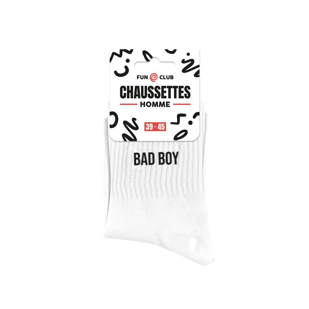 chaussettes homme bad boy couleur blanc