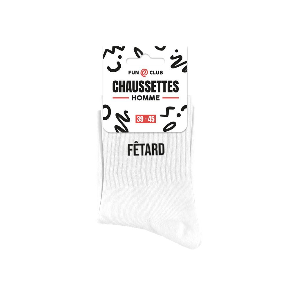 chaussettes homme fêtard blanc