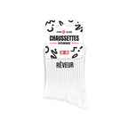 chaussettes homme rêveur blanc