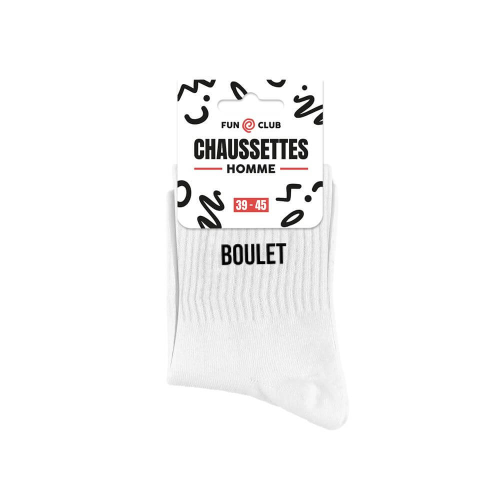 chaussettes à message boulet blanc