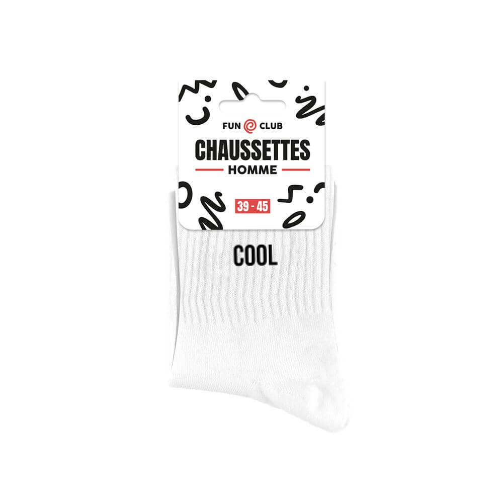 chaussettes à message Cool blanc homme