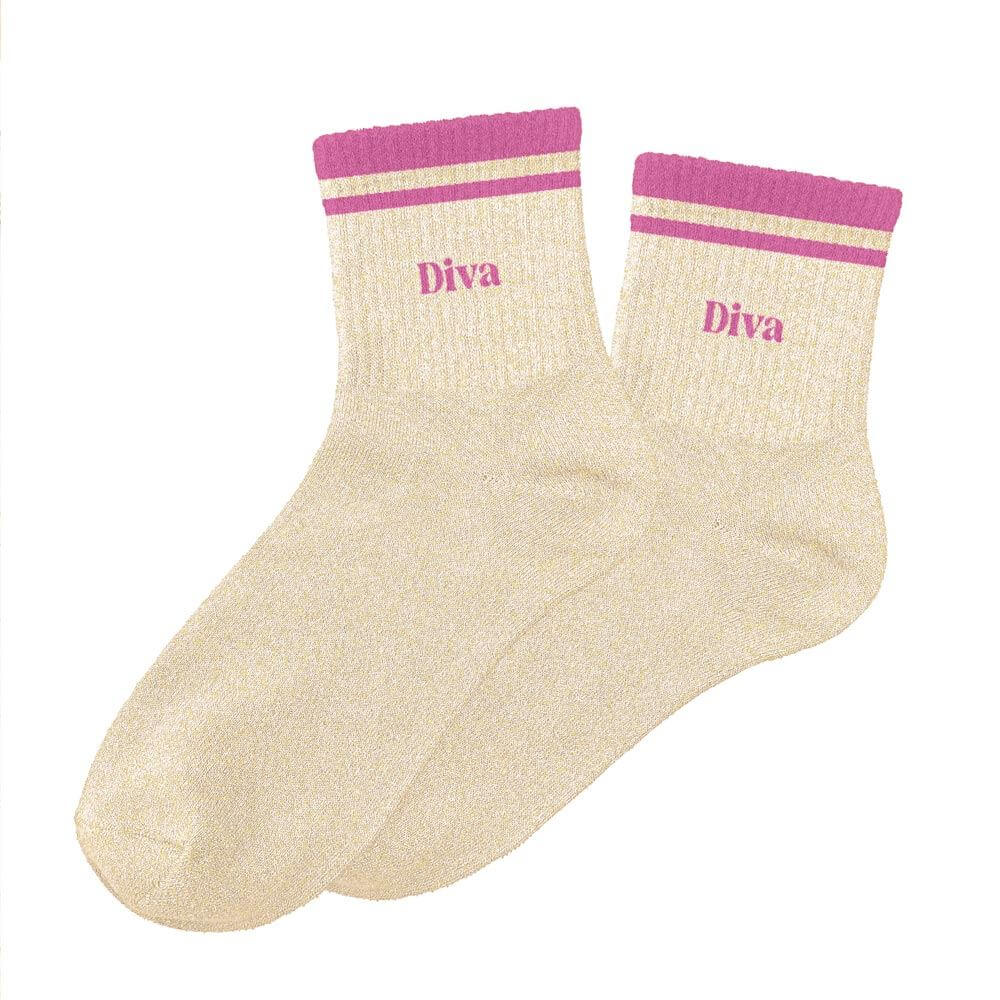 chaussettes paillettes à bandes Diva