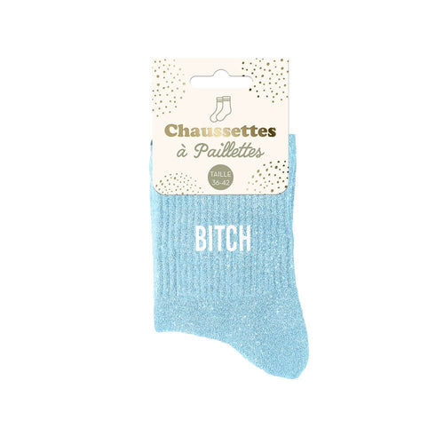 Chaussettes paillettes bitch
