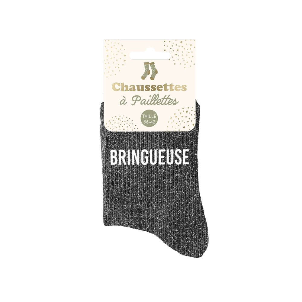 chaussettes à paillettes bringueuse