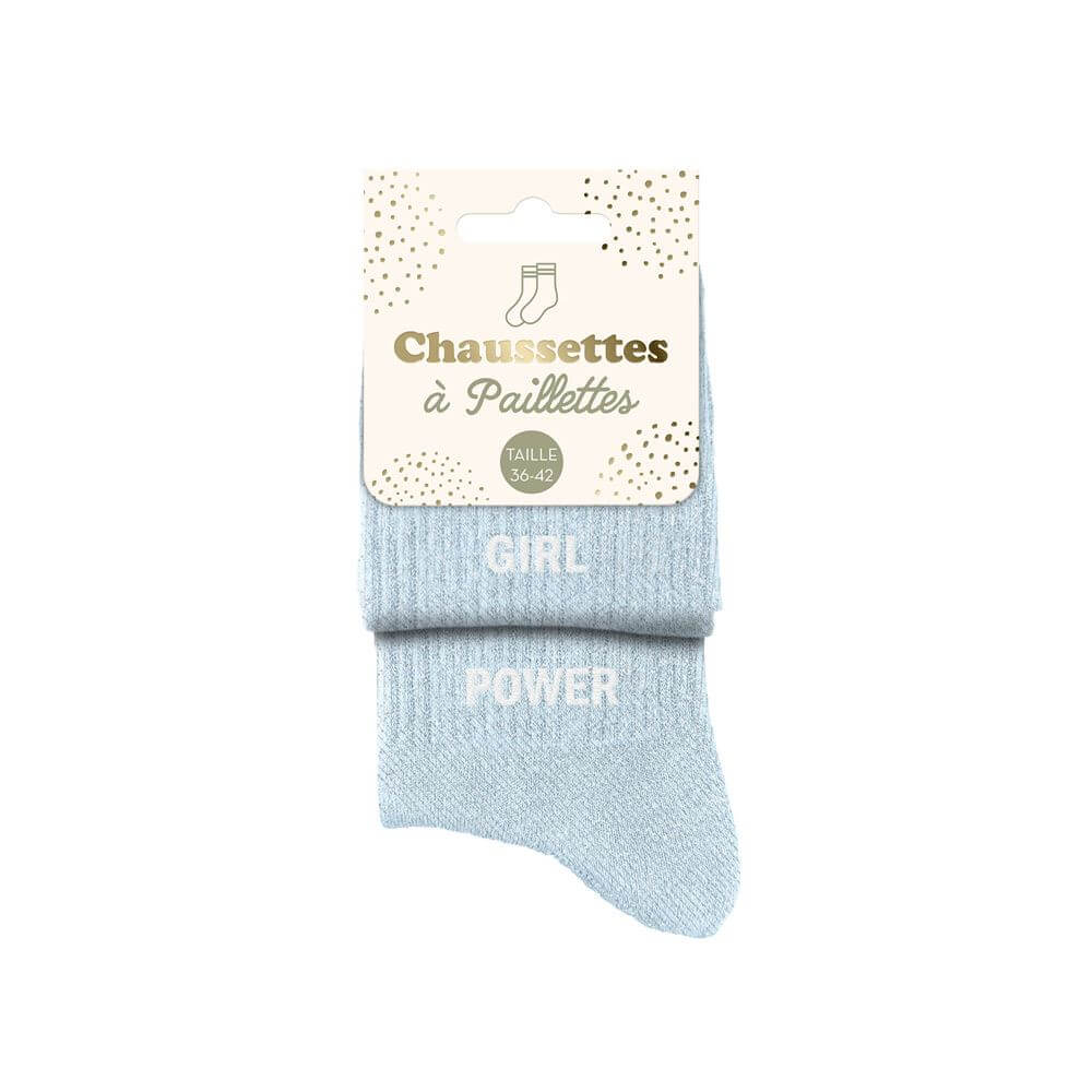 chaussettes paillettes girl power