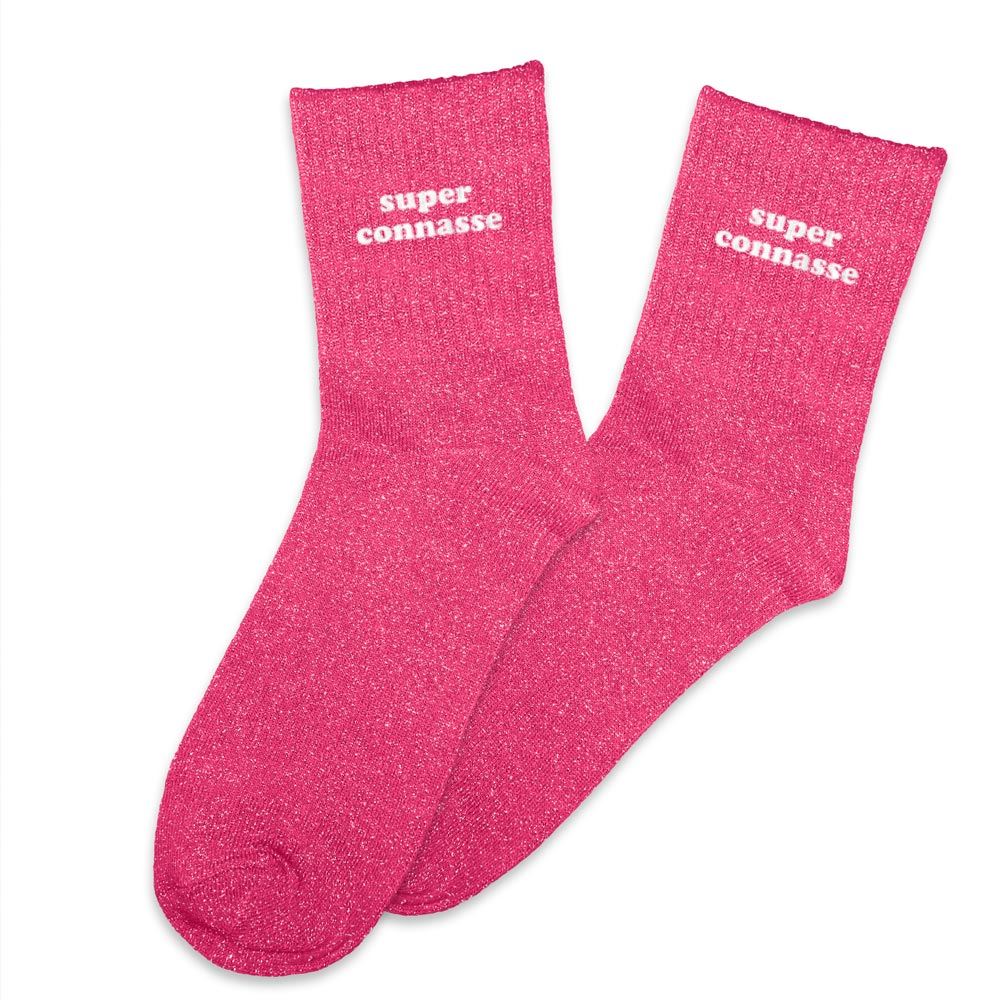 Chaussettes à paillettes Super Connasse