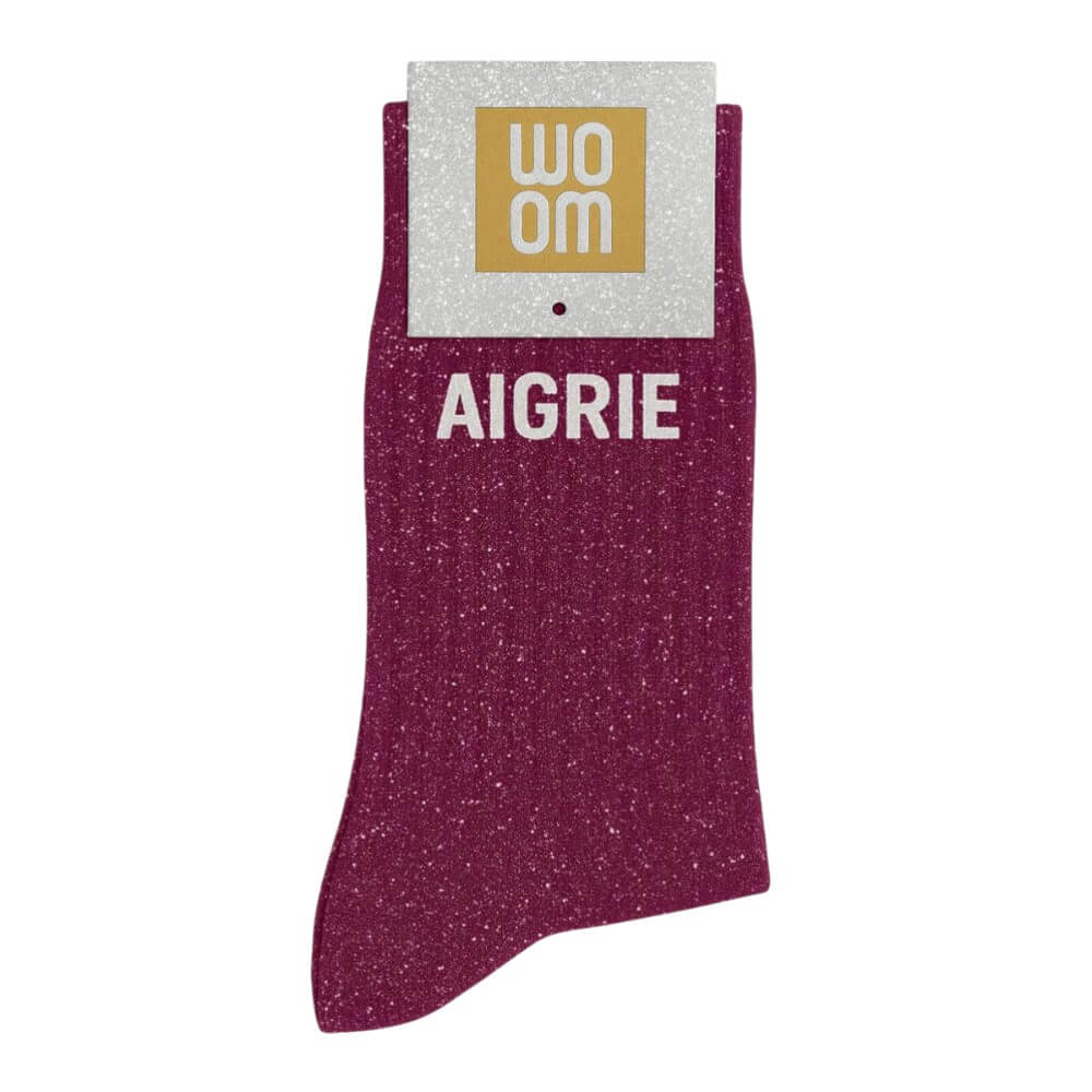 chaussettes à paillettes aigrie Woom violet