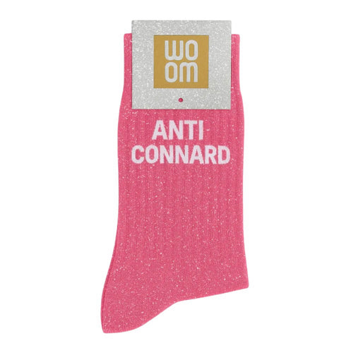 chaussettes à paillettes Anti Connard rose Woom