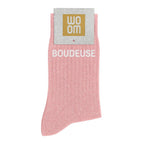 chaussettes à paillettes boudeuse rose Woom