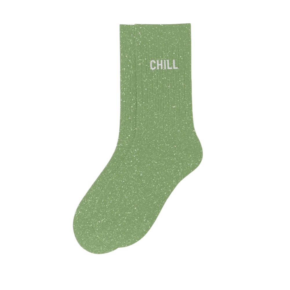 Chaussettes à paillettes Chill vert amande Woom