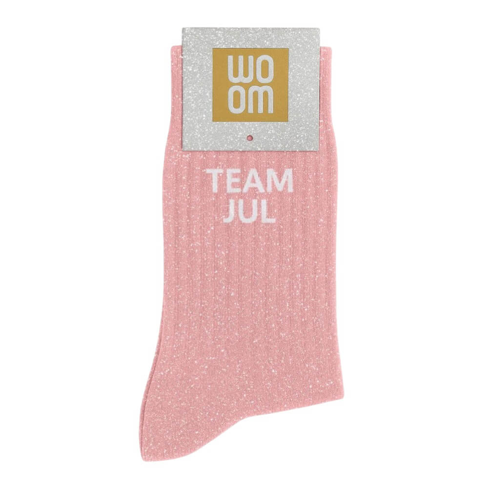 chaussettes à paillettes Team Jul rose Woom