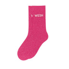 chaussettes à paillettes wesh fuschia woom