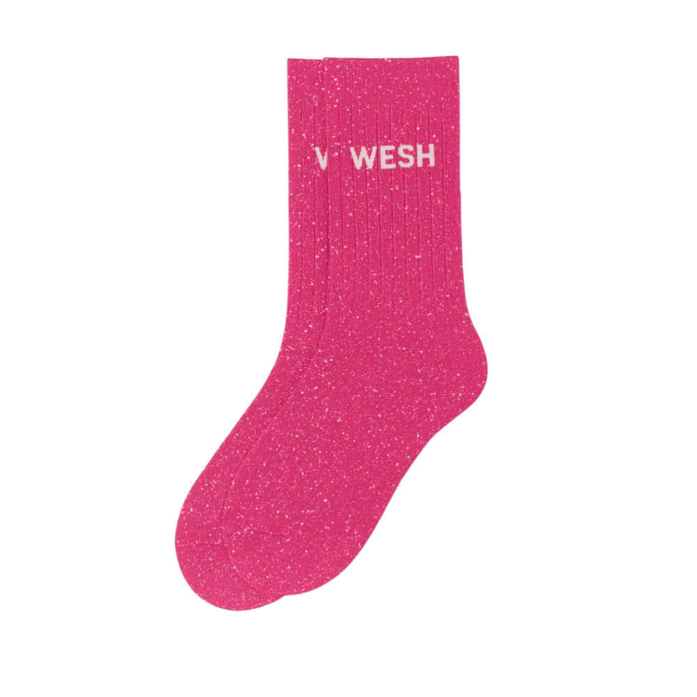 chaussettes à paillettes wesh fuschia woom