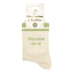chaussettes à bandes marraine en or