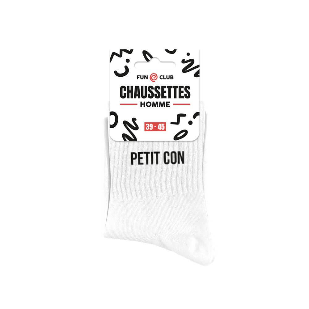 chaussettes à message petit con blanc