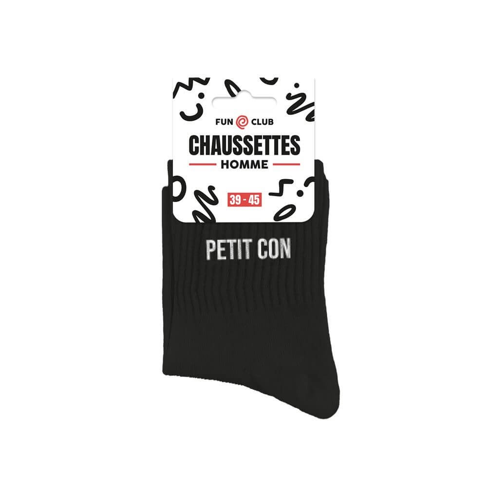 chaussettes à message petit con noir