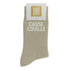 chaussettes à paillettes Casse couille beige Woom