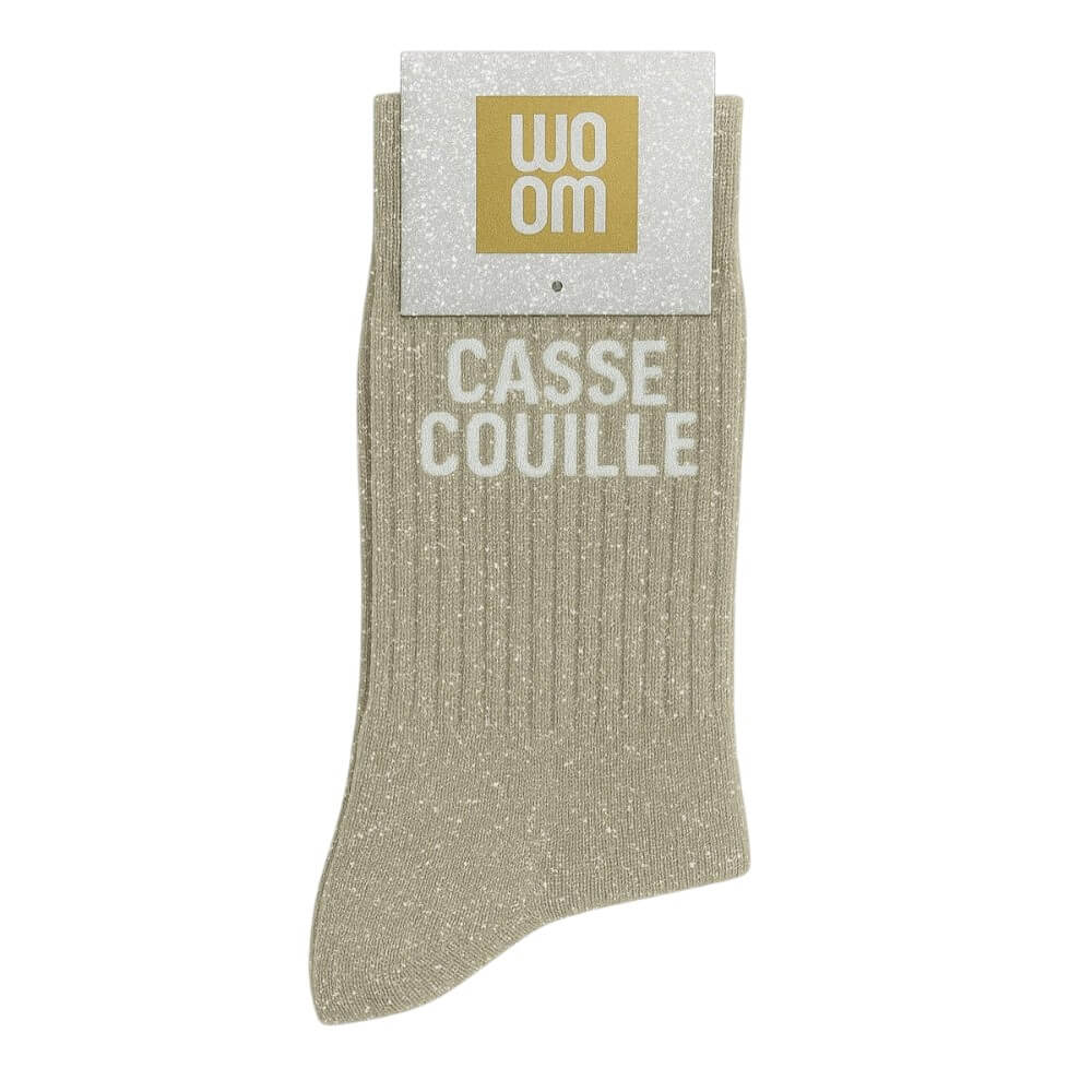chaussettes à paillettes Casse couille beige Woom