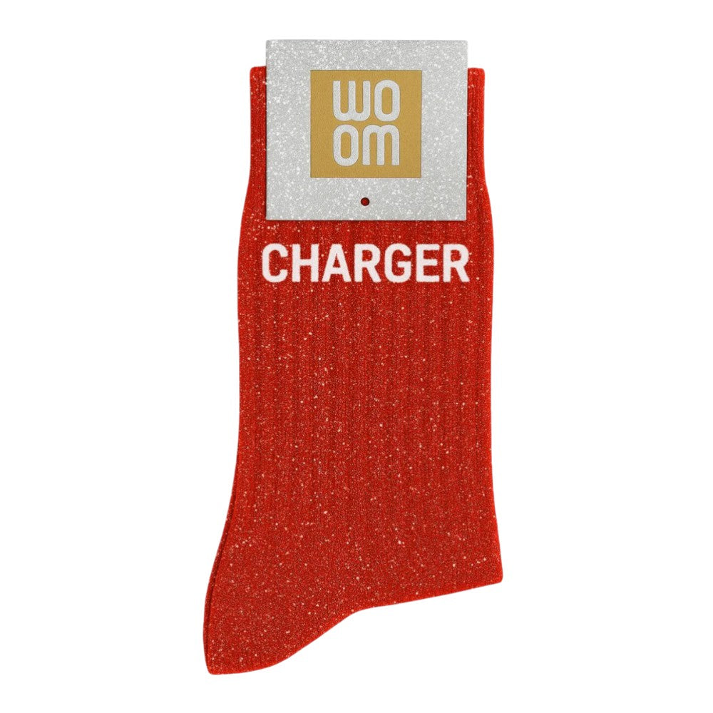 chaussettes à paillettes Charger rouge Woom