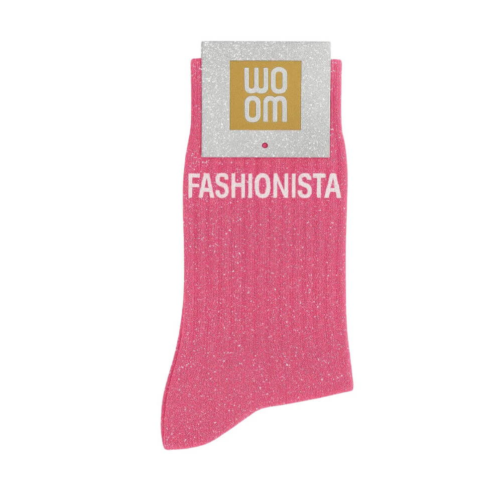 chaussette à paillettes Fashionista rose bonbon Woom