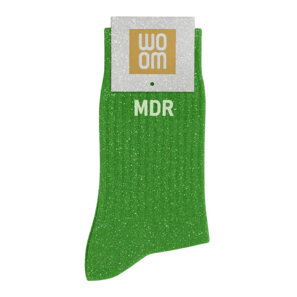 chaussettes à paillettes MDR couleur vert Woom