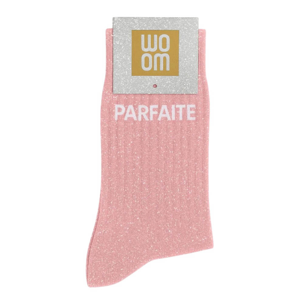 Chaussettes à paillettes Parfaite rose Woom