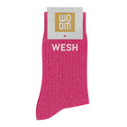 chaussettes à paillettes wesh fuschia woom