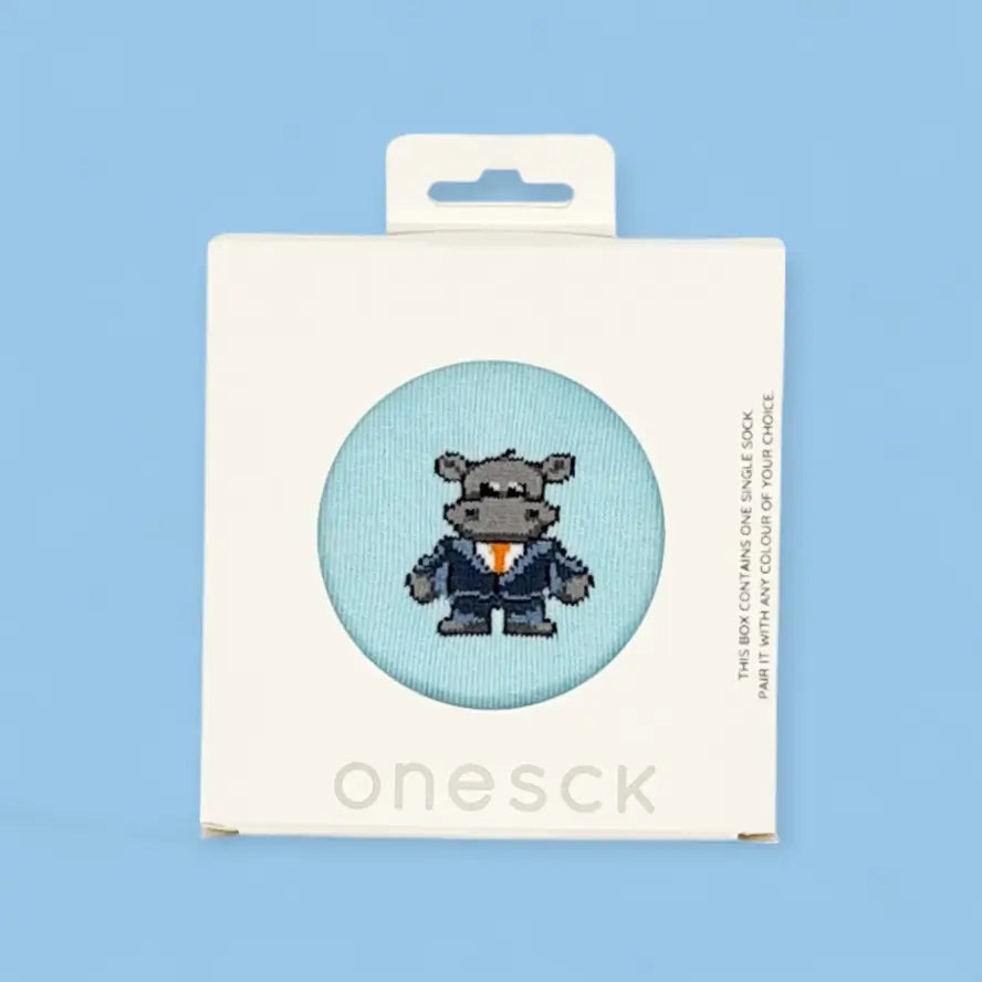 chaussettes animal hippo le boss sous carton