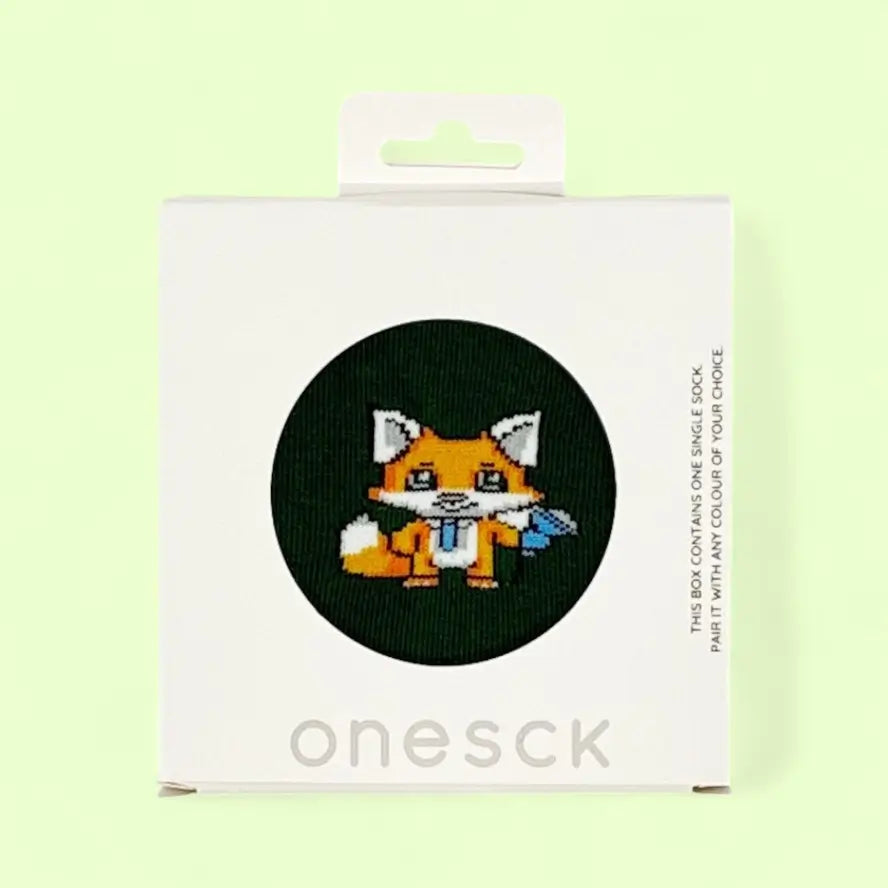 chaussettes animal renard pop star sous carton