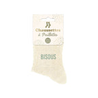 chaussettes bisous beige