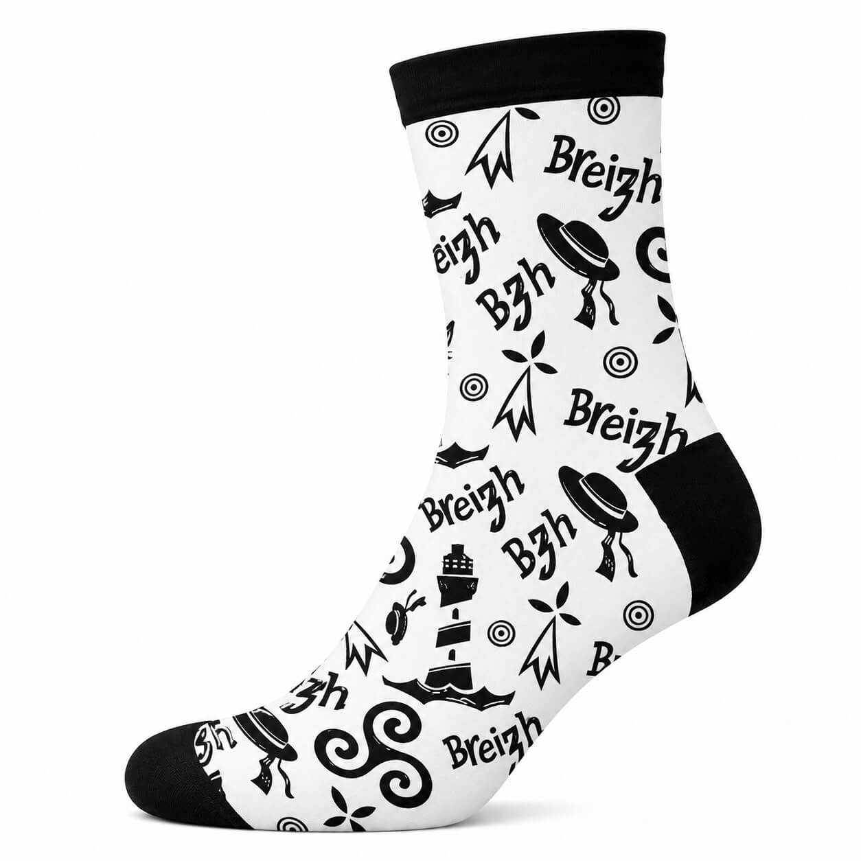 Chaussettes Breizh meli melo blanc