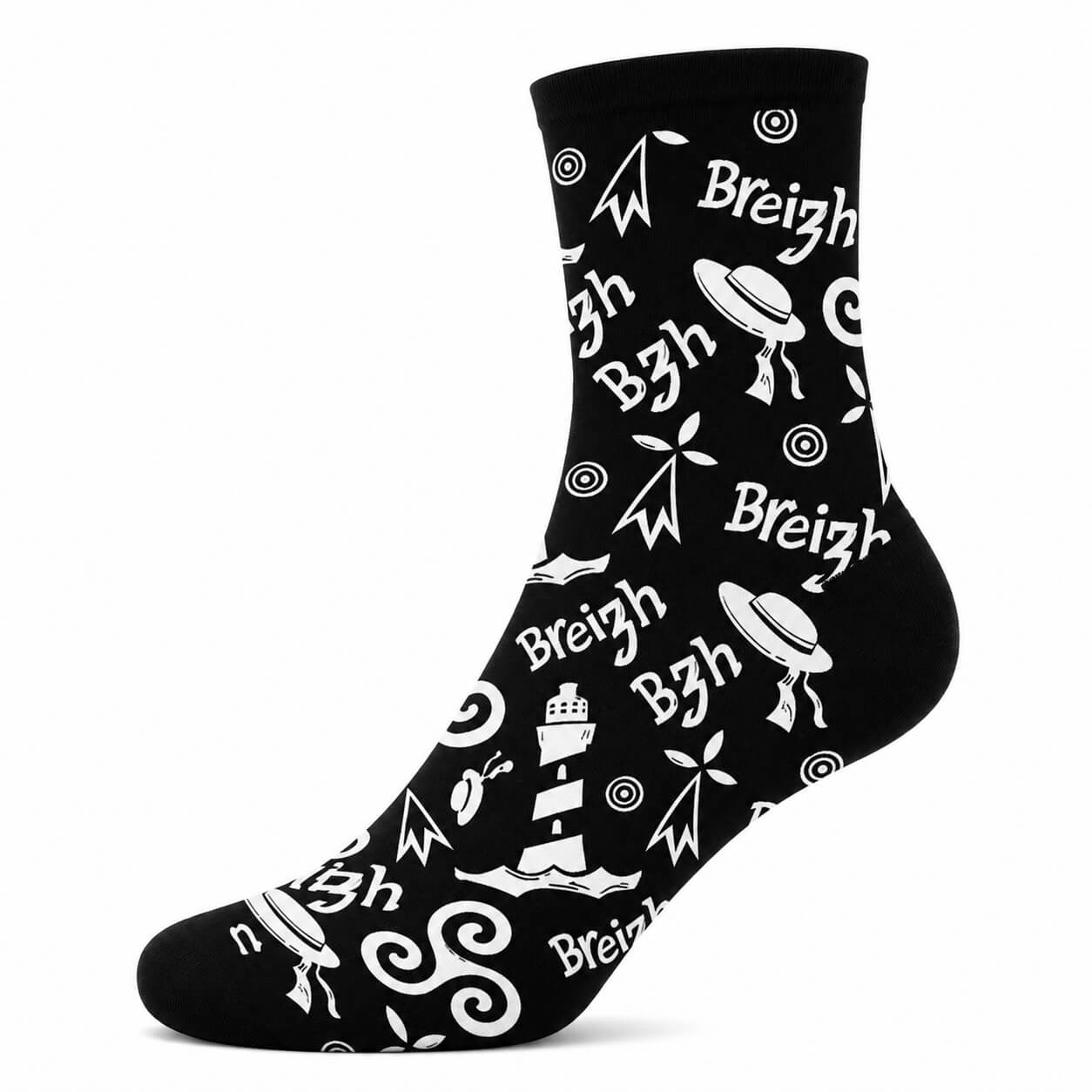 chaussettes Breizh meli melo noir