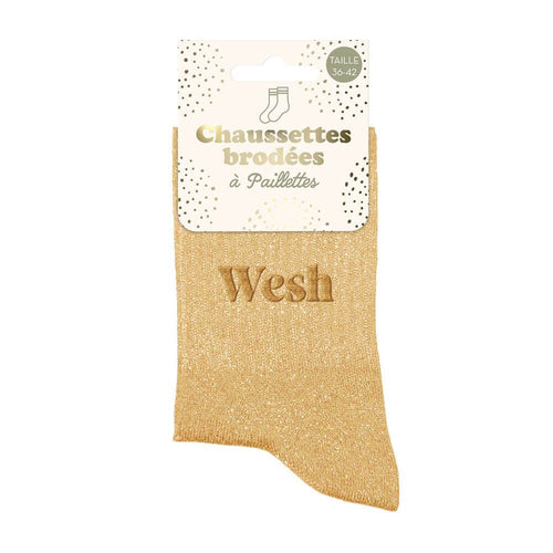 chaussettes brodées wesh