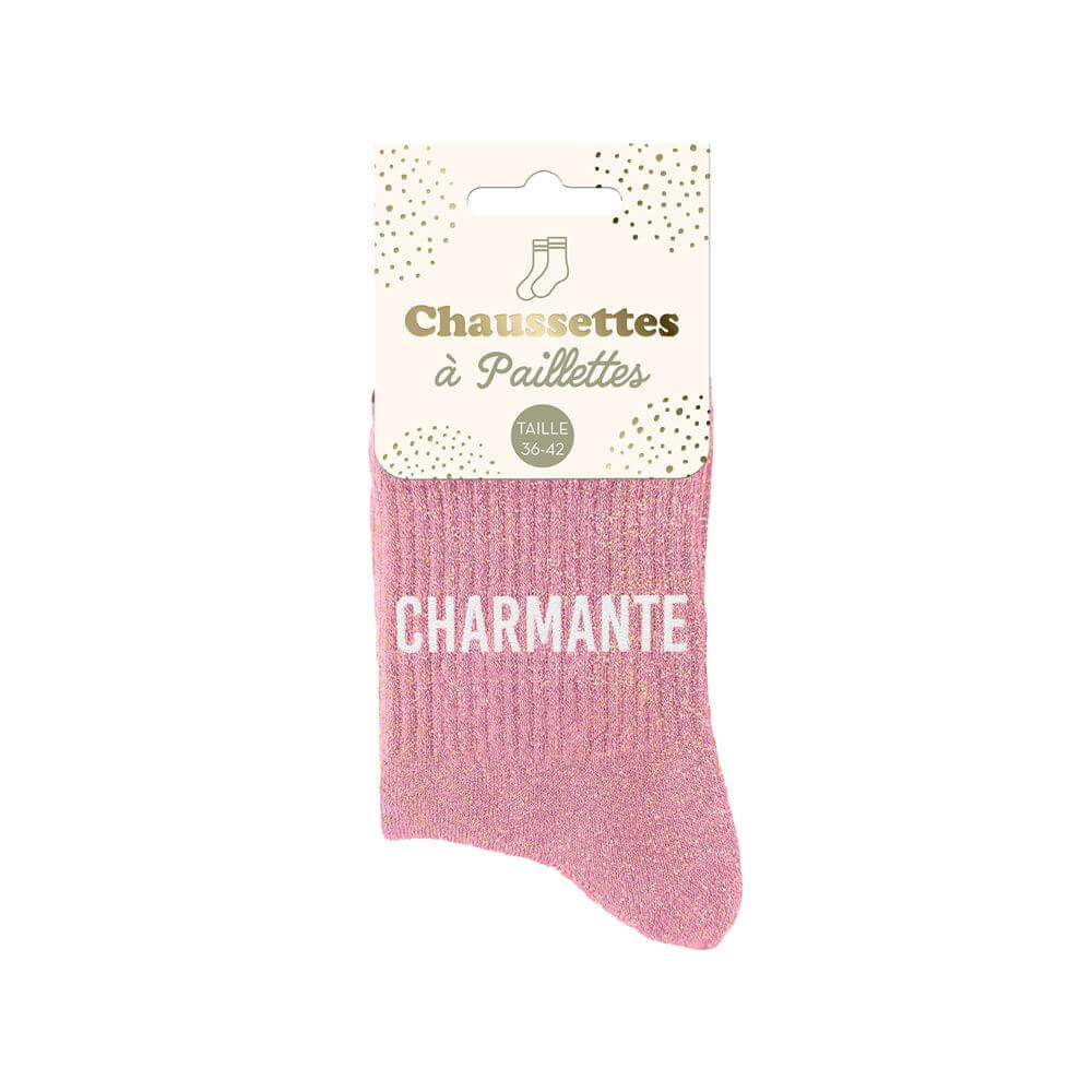 chaussettes charmante rose