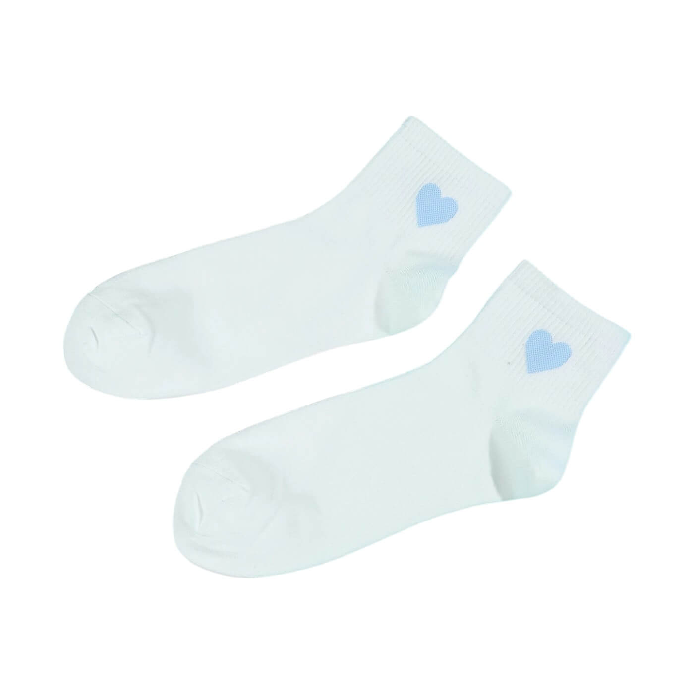 chaussettes cœur cheville couleur bleu ciel