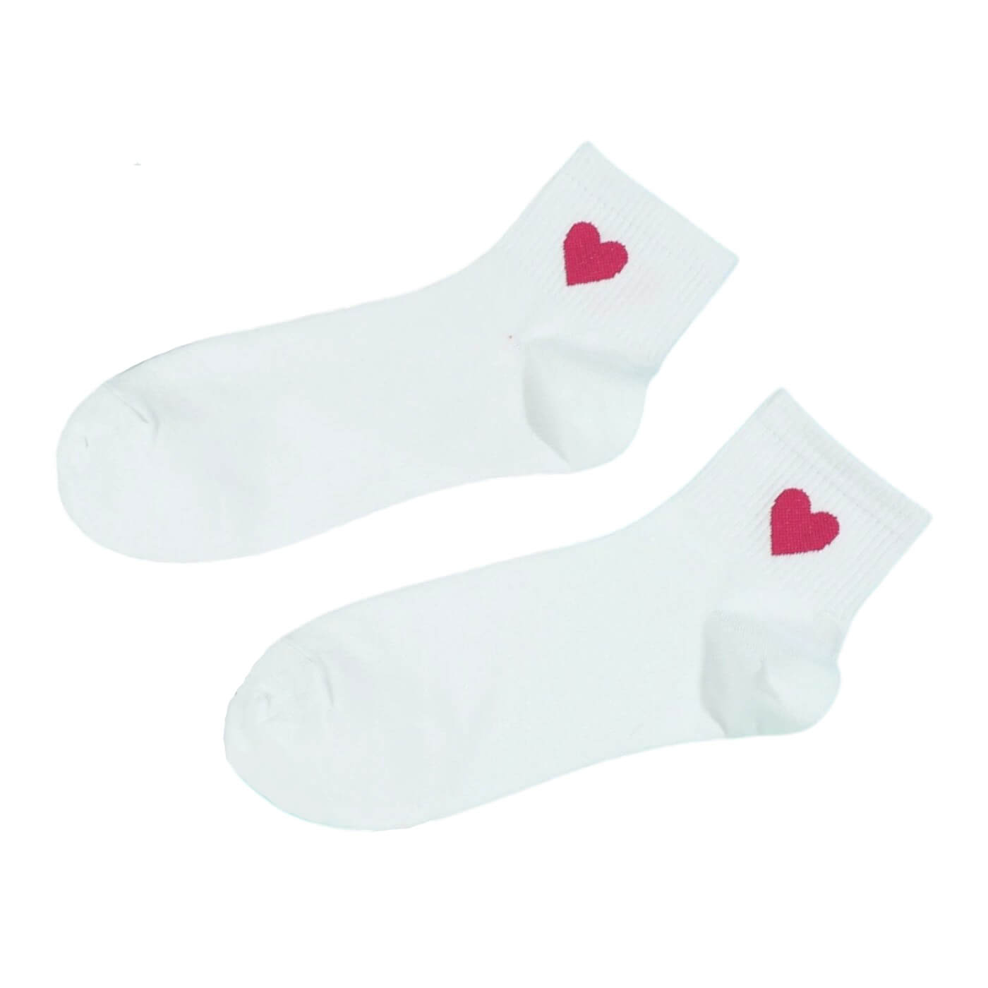 chaussettes cœur cheville couleur framboise