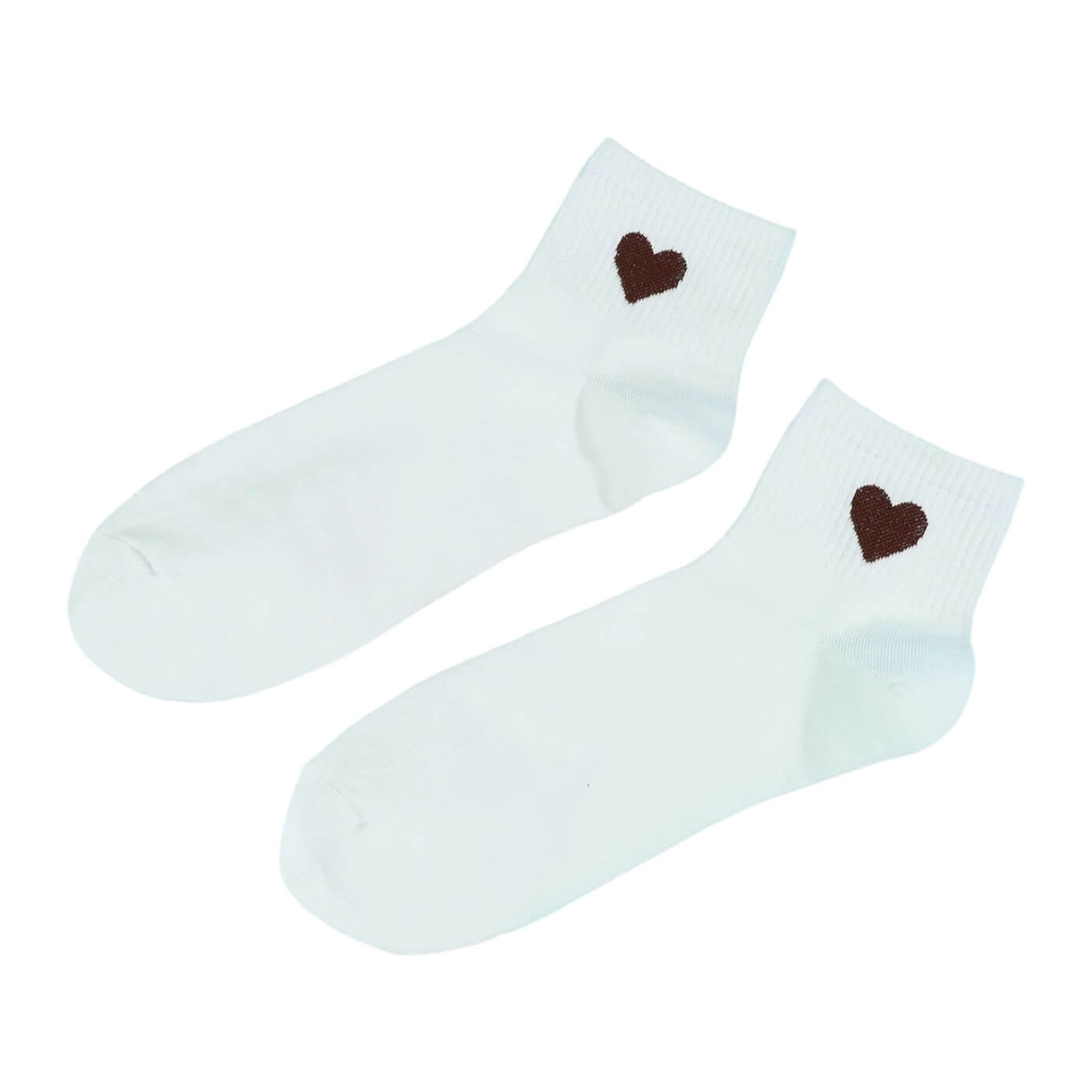 chaussettes cœur cheville couleur marron clair