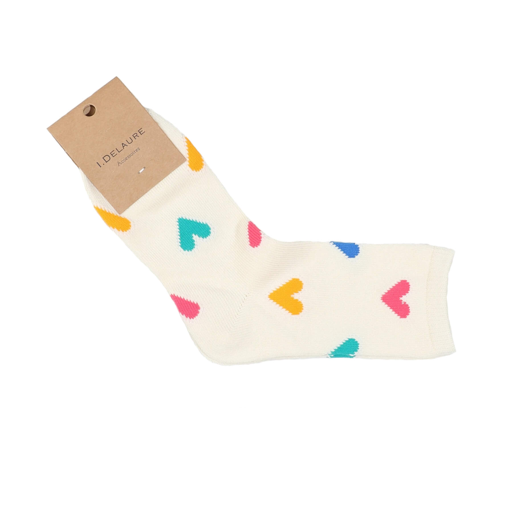 chaussettes cœur multicolore 2