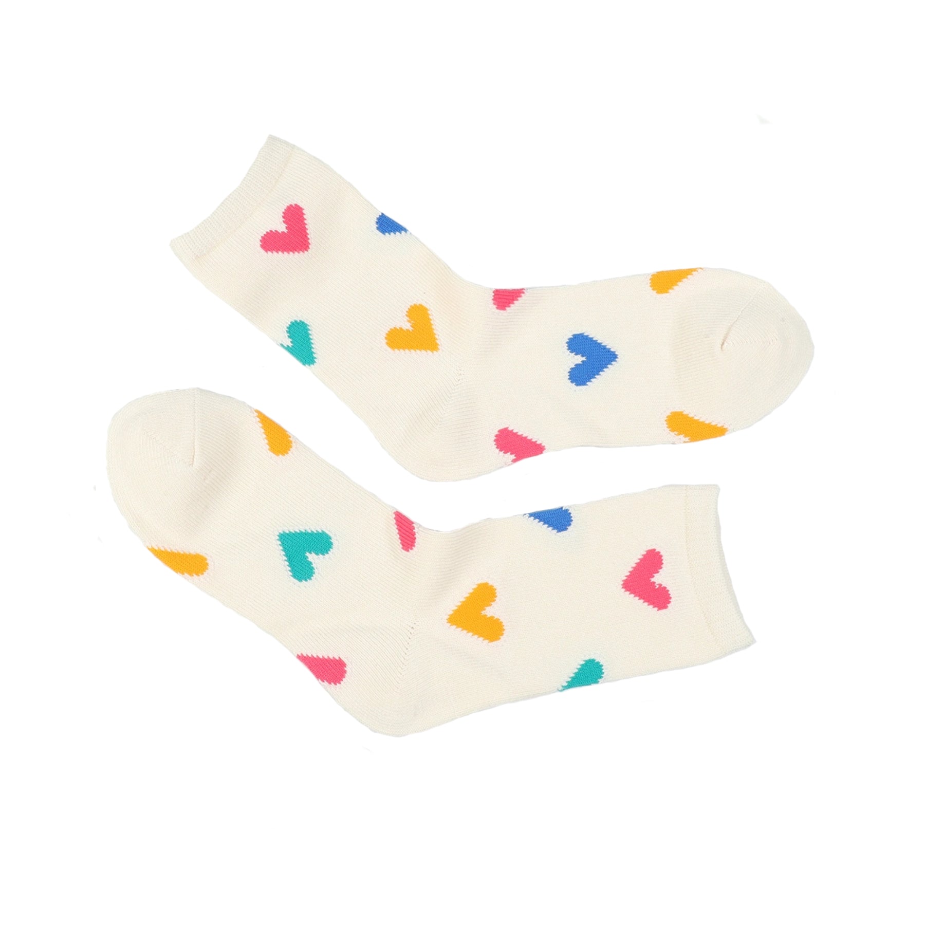chaussettes cœur multicolore