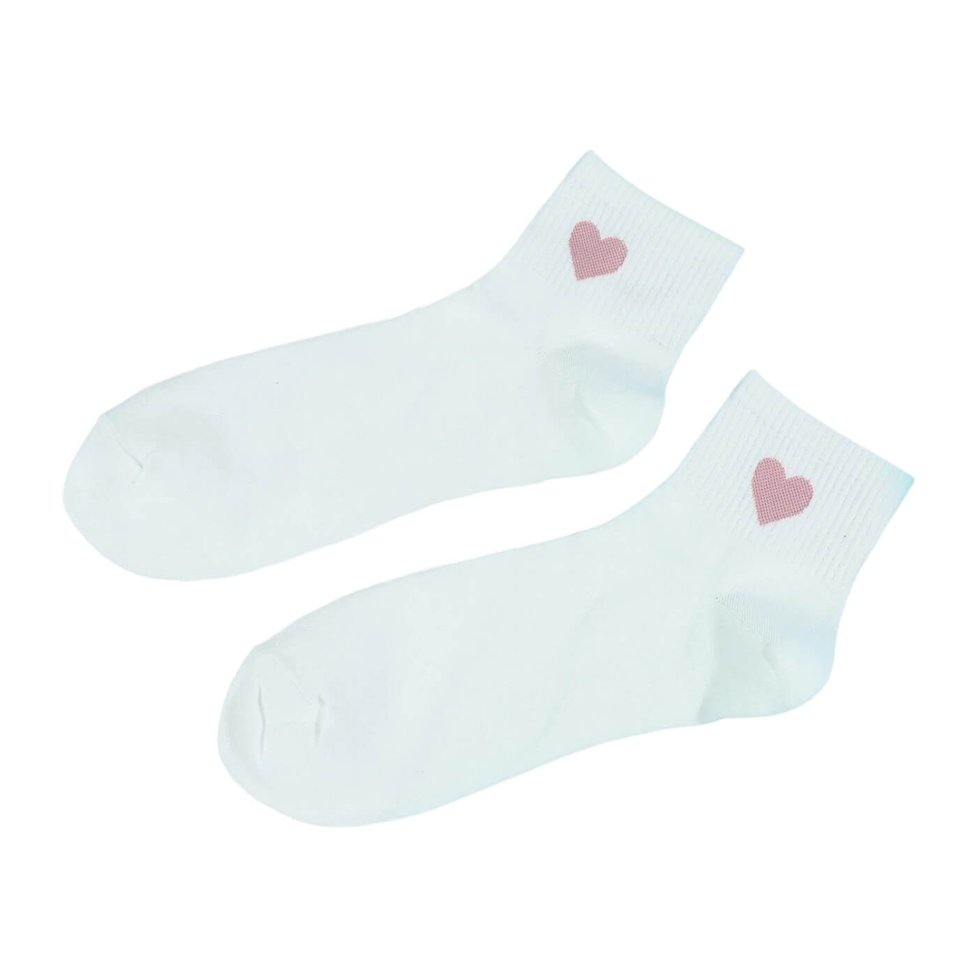 chaussettes cœur cheville couleur rose