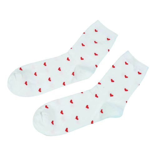 chaussettes à motifs cœur rouge