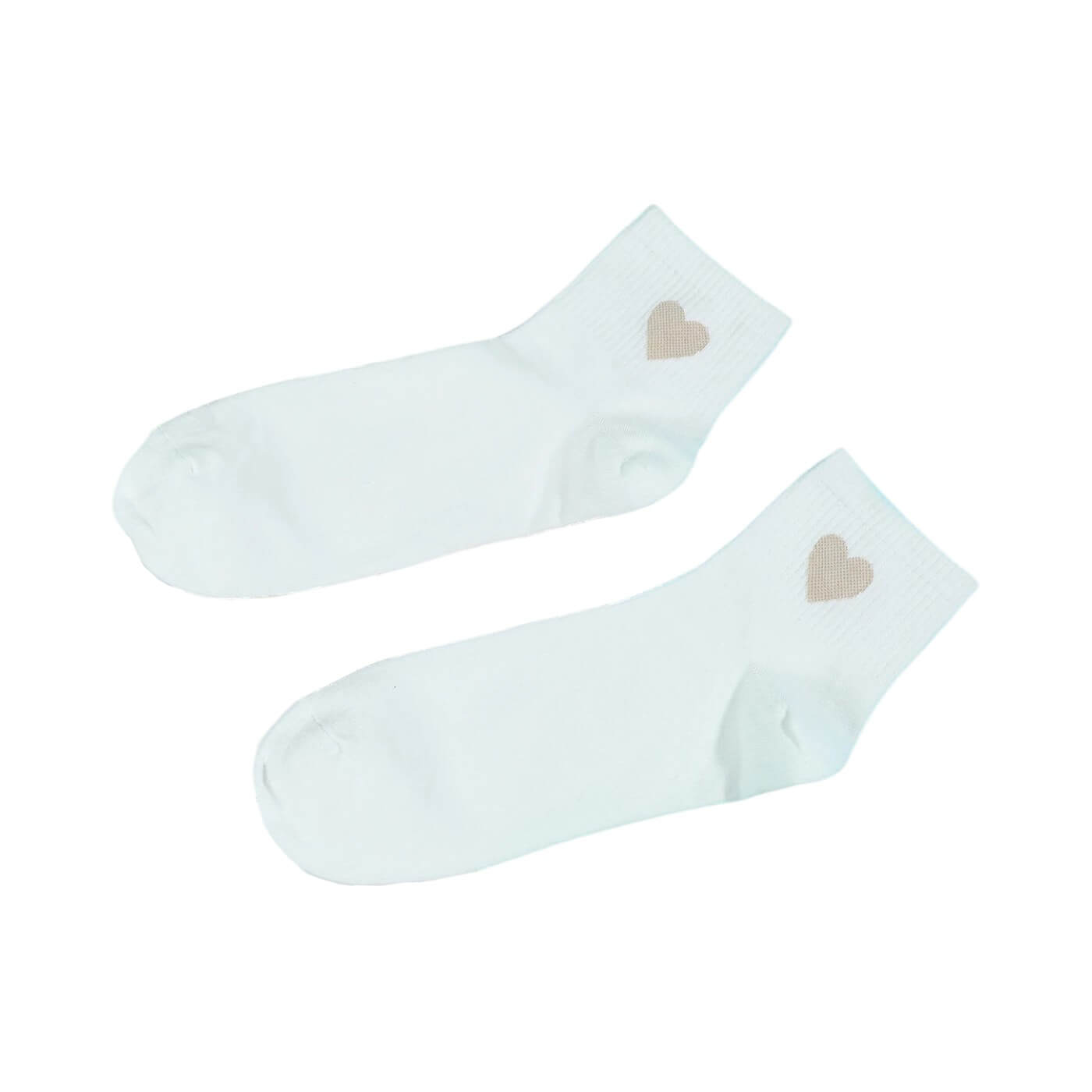 chaussettes cœur cheville couleur taupe