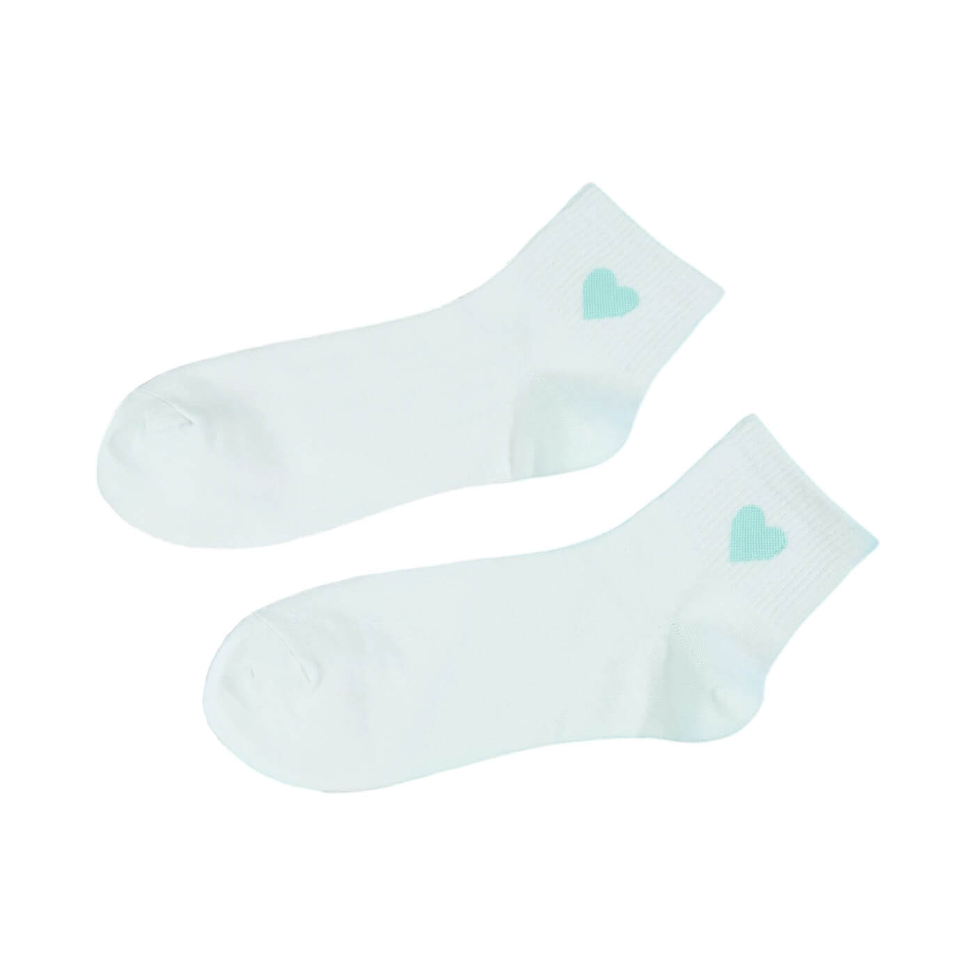 chaussettes cœur cheville couleur vert d'eau