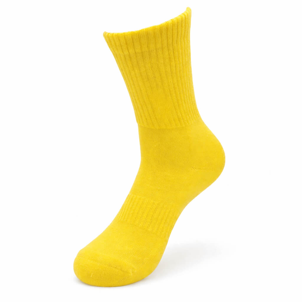 chaussettes côtelées unies couleur jaune