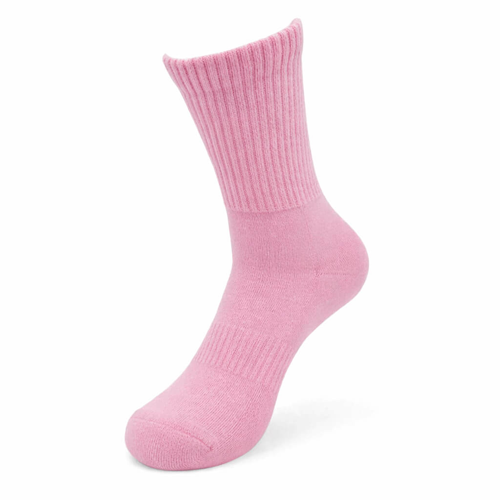 chaussettes côtelées unies couleur rose bonbon