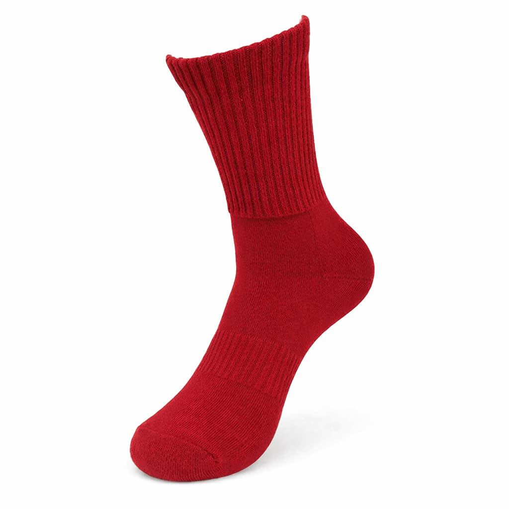 chaussettes côtelées unies couleur rouge