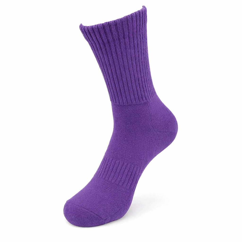 chaussettes côtelées unies couleur violet