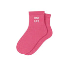 chaussettes courtes à paillettes One Life Woom Rose